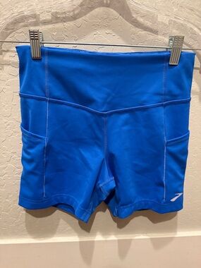 Brooks Women's Blue High-Waist Short with Side Pockets
